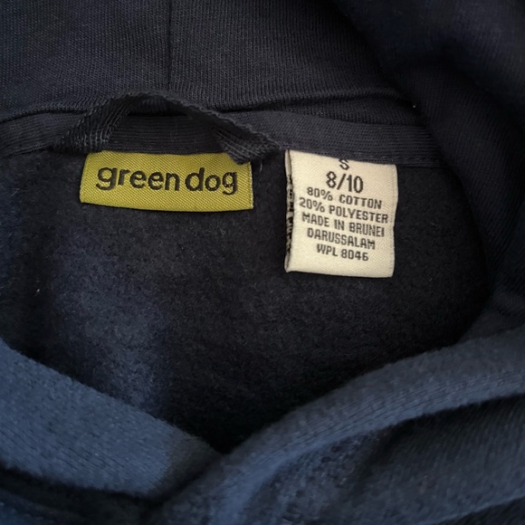 Green dog Boys Hoodie Navy Blue w/ Kangaroo pockets size S8/10. NWT - Picture 5 of 10